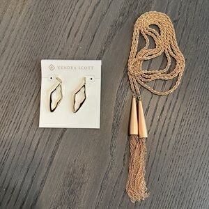 BRAND NEW Kendra Scott Earrings and Rose Gold Necklace
